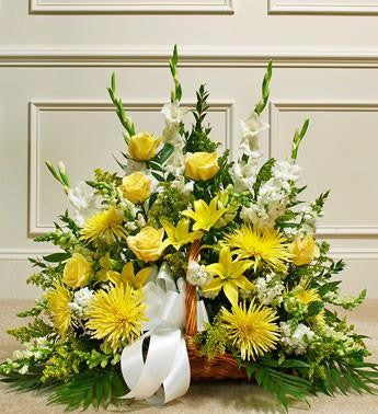 Thoughts and Prayers Fireside Basket – Yellow