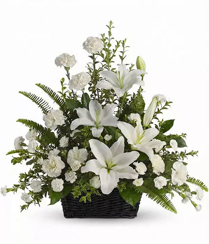 Peaceful White Lilies Basket