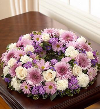 Cremation Wreath - Lavender & White