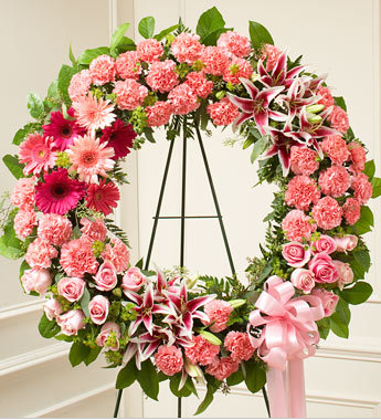Serene Blessings Standing Wreath Bright - Pink | FNP-103
