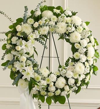 Serene Blessings Standing Wreath Bright - White | FNW-107